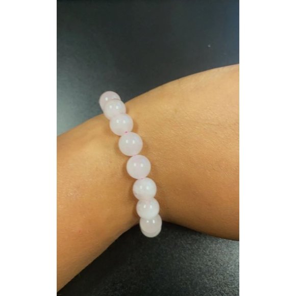 10mm Rose Quartz Beaded Stretch Bracelet - Picture 7 of 11